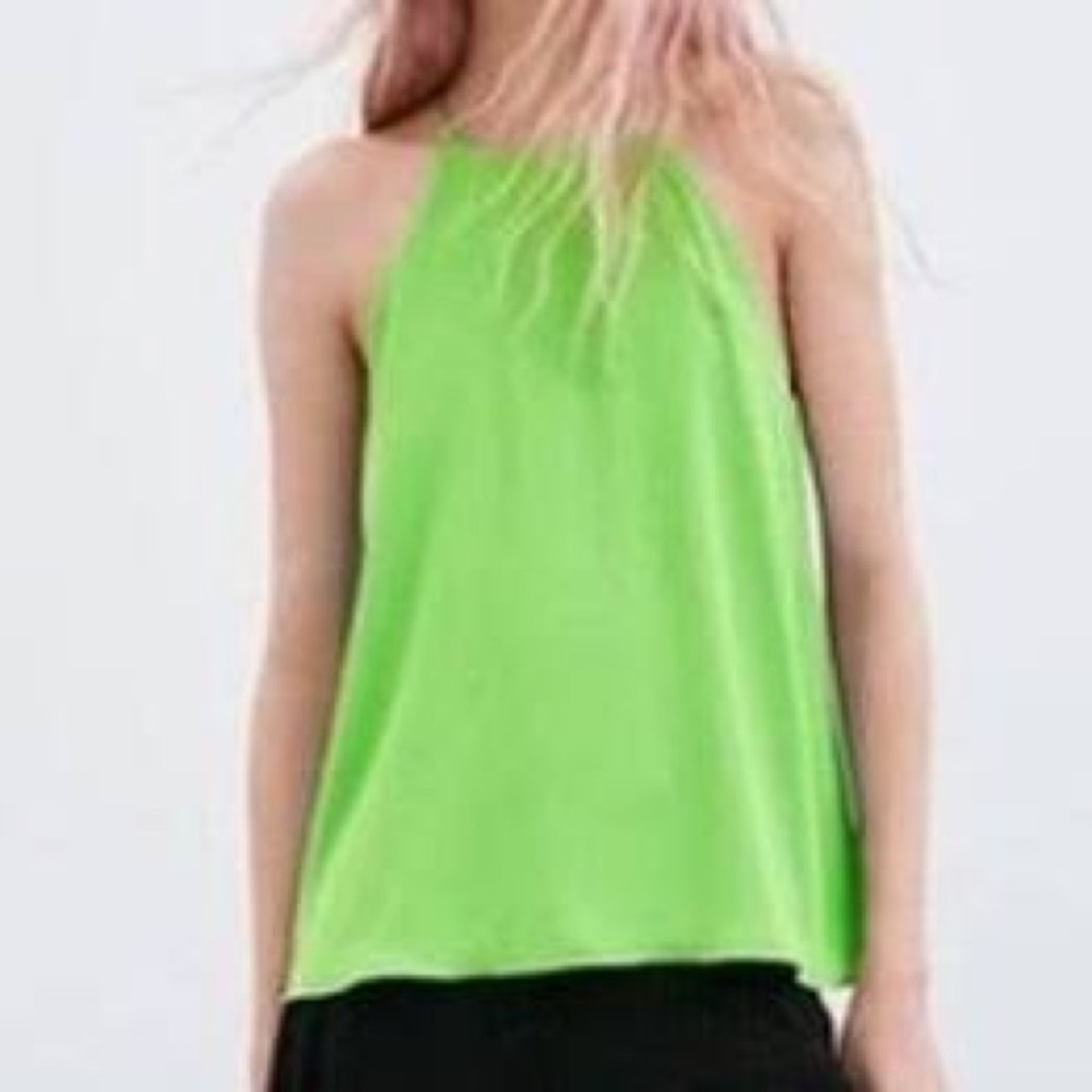 NWT Zara neon green Halter Top sleeveless - Picture 6 of 7